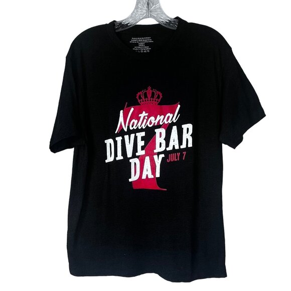 National Dive Bar Day July 7 Tshirt Large Black Seagrams 7 Crown - Picture 1 of 7
